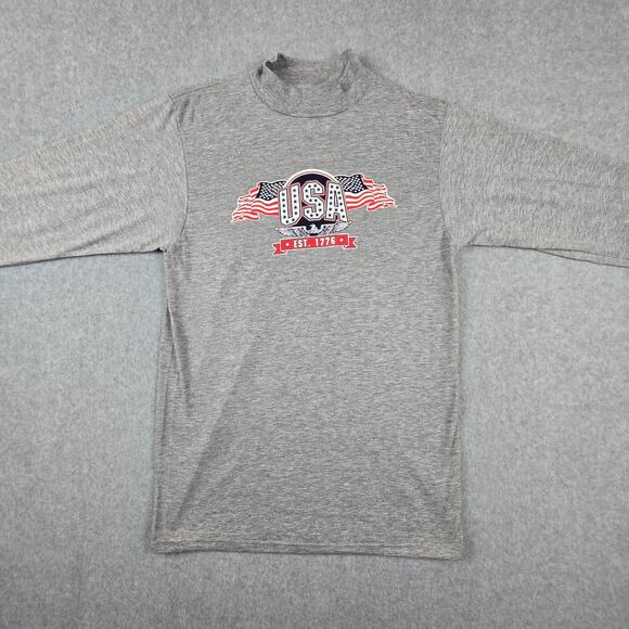 NWT USA Long Sleeve T Shirt by Jenson Size Small Gray Patriotic - Picture 4 of 16